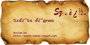 Szüts Ágnes névjegykártya